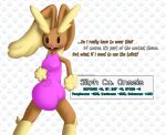  anthro buckteeth clothed clothing dialogue diaper diaper_under_clothing english_text female gameplay_mechanics generation_4_pokemon hi_res infantilism lock lopunny nintendo onesie padlock padlockedpadding pink_clothing pokemon pokemon_(species) solo teeth text wearing_diaper zipper 