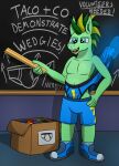  absurd_res anthro blonde_hair blue_bottomwear blue_clothing blue_eyes blue_footwear blue_shoes blue_shorts blue_underwear bottomwear box briefs chalkboard clothed clothing container equid equine footwear green_body green_hair hair hand_on_hip hasbro hi_res holding_object horse looking_at_viewer magic magic_hands male mammal multicolored_body my_little_pony navel pegasus pony ruler shoes shorts smile sneakers socks solo standing stretched_clothing taco.m.tacoson tacomytaco text topless topless_anthro topless_male two_tone_body underwear wedgie wings 