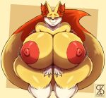  absurd_res anthro areola bedroom_eyes big_breasts black_pupils blush breasts dipstick_tail female fennekin generation_6_pokemon hi_res huge_breasts huge_hips huge_thighs hyper hyper_breasts inner_ear_fluff markings multicolored_body narrowed_eyes nintendo nipples pokemon pokemon_(species) pupils red_areola red_eyes red_nipples seductive smile solo superix tail tail_markings thick_thighs tuft wide_hips 