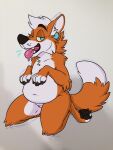  3:4 anthro belly big_belly canid canine digital_media_(artwork) fox foxxel fur gorehund hi_res male male/male mammal open_mouth solo teeth tongue tongue_out 