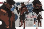  anthro areola biped bison bovid bovine color_swatch elwood_(englar) fingers hooves horn male mammal map model_sheet nerton nipples qr_code solo tail tail_tuft tuft 