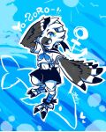  anthro beak blue_eyes blue_theme feathers kogentakuuya male nintendo one_eye_closed sailor_hat sailor_uniform solo tears_of_the_kingdom the_legend_of_zelda tulin_(tloz) white_body white_feathers wings wink 