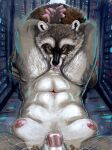  anthro breasts cadmiumtea cunnilingus didelphid duo female female_pov first_person_view fluffy fluffy_tail fur genitals grey_body grey_fur hi_res interspecies jack_(slither) leg_wrap legs_above_head male male/female mammal marsupial nipples oral procyonid pussy raccoon sex story story_at_source story_in_description tail vaginal virginia_opossum whiskers 