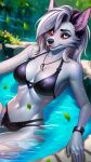  anthro bikini bikini_bottom bikini_top canid canid_demon clothing demon female hellhound helluva_boss hi_res loona_(helluva_boss) mammal solo swimwear wardtroy855 