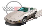  2022 artist_name car chevrolet chevrolet_corvette chevrolet_corvette_c4 highres logo motion_blur motor_vehicle nimbus_goldbrum no_humans original sports_car vehicle_focus white_background 