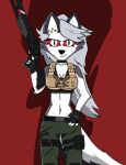  absurd_res canid canid_demon demon female gun hellhound helluva_boss hi_res loona_(helluva_boss) mammal ranged_weapon solo tactical_gear weapon 