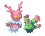  corsola dar-draws full_body highres looking_at_another maractus no_humans pokemon pokemon_(creature) simple_background white_background 