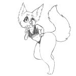  &lt;3 &lt;3_eyes 2019 anthro big_butt bra breasts butt canid canine clothed clothing collarbone digital_drawing_(artwork) digital_media_(artwork) digitigrade facial_piercing female gesture greyscale hand_on_hip hi_res looking_at_viewer mammal monochrome nose_piercing one_eye_closed panties piercing simple_background sketch sneplord solo standing tail thick_thighs tongue tongue_out underwear underwear_only v_sign white_background wink winking_at_viewer 