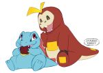  ambiguous_gender apple duo eating feral food friendly friends fruit fuecoco generation_2_pokemon generation_9_pokemon happy nintendo plant pokemon pokemon_(species) slightly_chubby smile sourmagic tall totodile 