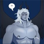  bodily_fluids hair hi_res horn horned_humanoid humanoid lactating long_hair male male_lactation muscular muscular_male nipples pecs rub_lug solo wings 