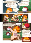  comic darrow0 english_text forest generation_2_pokemon hi_res nintendo plant pokeball pokemon pokemon_(species) quilava speech_bubble text tree yuel 