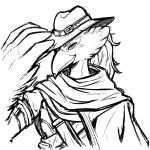  anthro avian beak breath_of_the_wild bust_portrait cape clothing cowboy_hat hair hat headgear headwear hi_res long_hair male nintendo portrait revali rito shanzehpoo sketch solo the_legend_of_zelda wings 