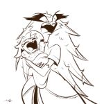  adam_clowery angry anthro avian bird bodily_fluids clothed clothing crying daughter_(lore) duo female helluva_boss hi_res mother_(lore) mother_and_child_(lore) mother_and_daughter_(lore) octavia_(helluva_boss) owl owl_demon parent_(lore) parent_and_child_(lore) parent_and_daughter_(lore) simple_background sketch stella_(helluva_boss) tears white_background young 