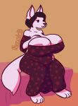  absurd_res anthro areola areola_slip big_breasts big_butt breasts butt curvy_figure female hi_res huge_breasts huge_butt maternity_dress mature_female mayternity nokamiwd pregnant pregnant_female simple_background solo thick_thighs unborn_kicking wide_hips 