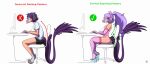  anthro arm_feathers armwear bottomwear butt_tuft chair clothed clothing computer_monitor crossdressing dinosaur dromaeosaurid elbow_feathers elbow_gloves english_text eyeshadow eyewear fake_cat_ears fake_ears feather_tuft feathered_dinosaur feathers footwear furgonomics furniture gaming_headset girly glasses gloves goodbye_volcano_high hair half-closed_eyes handwear headphones hi_res high_heels legwear leotard long_hair long_tail makeup male microraptor narrowed_eyes office_chair pink_body pink_scales plantigrade ponytail purple_body purple_eyes purple_feathers purple_hair purple_scales reptile sage_(gvh) scales scalie seven_(artist) shirt shorts sitting slouching snoot_game snout socks solo tail tail_feathers text theropod thigh_highs topwear tuft 