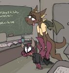  age_difference animated anthro balls big_dom_small_sub brown_body chalkboard classroom dominant dragon duo female forced genitals kobold male male/male penis professor purple_body rape roksim school size_difference story story_in_description student teacher teacher_and_student 
