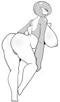 big_breasts breasts butt censored featureless_feet female gardevoir generation_3_pokemon genitals greyscale hi_res huge_breasts humanoid humanoid_pointy_ears monochrome nintendo not_furry pokemon pokemon_(species) pussy rear_view simple_background solo uenositasayuu white_background 
