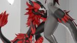 anthro anthro_on_anthro balls blender_(software) duo erection fellatio fur genitals hand_on_penis hi_res kneeling knot male male/male masturbation nude oral penile penis raised_tail red_body red_eyes red_fur red_penis sex tail wickerbeast 