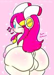  &lt;3 alien anthro anus big_breasts big_butt blue_eyes bodily_fluids breasts butt female genital_fluids genitals hair hi_res huge_breasts huge_butt kirby_(series) lewdchuu_(artist) nintendo pink_hair pussy pussy_juice solo star susie_(kirby) thick_thighs white_body 