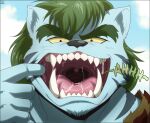  anthro bodily_fluids byakko_(yu_yu_hakusho) demon felid fur hi_res incredibleediblecalico male mammal mouth_shot open_mouth pantherine saliva sharp_teeth solo teeth tiger yu_yu_hakusho 