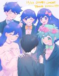  +_+ 2girls 4boys aubrey_(headspace)_(omori) aubrey_(omori) basil_(headspace)_(omori) basil_(omori) blue_bow blue_bowtie blush bow bowtie dress flower green_bow green_bowtie hair_bow head_wreath hero_(headspace)_(omori) hero_(omori) highres jewelry kel_(headspace)_(omori) kel_(omori) long_hair long_sleeves looking_at_another mari_(headspace)_(omori) mari_(omori) multiple_boys multiple_girls necklace off-shoulder_dress off_shoulder omori omori_(omori) one_eye_closed open_mouth orange_bow orange_bowtie parted_lips pearl_necklace pink_bow purple_eyes purple_hair smile spoilers white_dress wosinnk 