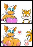  &lt;3 2koma age_difference anthro bare_breasts bat big_breasts breasts canid canine comic duo exposed_breasts female flirting fox hi_res koishi makeup male male/female mammal miles_prower older_female propositioning rouge_the_bat sega sonic_the_hedgehog_(series) younger_male 