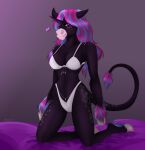  &lt;3 anthro artist_name azura_(sadie-the-wolf) blue_hair bra camel_toe clothed clothing equid equine facial_spots female front_view full-length_portrait fur hair hi_res hooves horn huskii-s kneeling looking_at_viewer mammal mouth_closed multicolored_hair narrowed_eyes navel panties pink_eyes pink_hair portrait purple_body purple_fur simple_background solo spotted_face tail tail_tuft tuft two_tone_hair underwear underwear_only unicorn white_bra white_clothing white_panties white_underwear 
