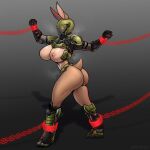  absurd_res anthro armor arrteen bdsm big_breasts bodily_fluids bondage bound breasts brown_body bubble_butt butt chain chained cuff_(restraint) daisy_(doom) female fur headgear helmet hi_res lagomorph leporid mammal multicolored_body multicolored_fur musk_clouds nipples rabbit rabbit_ears restraints skimpy_armor solo steam sweat tail tail_tuft tan_nipples thick_thighs tuft two_tone_body two_tone_fur unconvincing_armor 