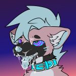  after_oral akito(4kariii) ambiguous_gender animated anthro ariluo blue_collar blue_hair blue_nose bodily_fluids collar cum cum_drip cum_drool cum_inside cum_on_face cum_on_muzzle dazed dripping genital_fluids hair headshot_portrait hi_res hyena hypnosis hypnotic_eyes looking_away looking_pleasured mammal mind_control open_mouth portrait simple_background solo solo_focus teeth tongue tongue_out 