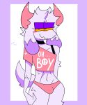  absurd_res anthro bedroom_eyes bovid caprine choker clothing curvy_figure eye_contact girly goat hi_res jewelry looking_at_another makeup male mammal narrowed_eyes necklace panties pinkronical seductive skinny slightly_muscular solo underwear 