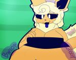  anthro bonnibelchu eeveelution female female/female flareon generation_1_pokemon kurihere mature_female nintendo onomatopoeia pokemon pokemon_(species) solo sound_effects text vore 