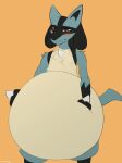  animated belly big_belly generation_4_pokemon lucario mrevy nintendo organs pokemon pokemon_(species) stomach struggling tongue 