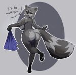  anthro beheleaf big_breasts big_butt breasts butt digital_media_(artwork) female fur hi_res inviting looking_at_viewer looking_back mammal nude procyonid raccoon simple_background smile solo text thick_thighs wide_hips 
