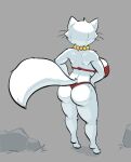  2023 anthro arm_tuft arms_bent big_breasts big_butt big_tail bikini biped black_whiskers breasts bulging_breasts butt cheek_tuft clothed clothed_anthro clothed_female clothing curvy_figure digital_drawing_(artwork) digital_media_(artwork) digitigrade domestic_cat elbow_tuft faceless_anthro faceless_character faceless_female facial_tuft felid feline felis female female_anthro full-length_portrait fur fur_tuft gem grey_background hands_on_hips hands_on_own_hips head_tuft hi_res huge_breasts jewelry leg_tuft little_dogs_on_the_prairie long_whiskers mammal miss_kitty_(ldotp) necklace pearl_(gem) pearl_necklace portrait red_bikini red_clothing red_swimwear rock shadow shoulder_tuft simple_background skimpy skimpy_bikini skimpy_swimwear solo standing straight_legs stupidgnoll swimwear tail thick_thighs three-quarter_view tuft voluptuous whiskers white_body white_ears white_fur white_tail yellow_jewelry yellow_necklace 