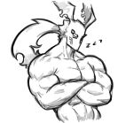  absurd_res big_muscles crossed_arms dragon dynogreeno eyebrows eyes_closed guilty_gear hi_res humanoid male muscular muscular_humanoid muscular_male sleeping solo spikes thick_eyebrows 