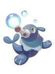  :d absurdres bubble commentary_request full_body happy highres korean_commentary looking_up no_humans open_mouth pokemon pokemon_(creature) popplio raid_(donghyeok) simple_background smile solo white_background 