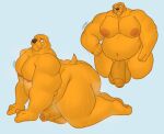  adventure_time all_fours anthro big_nipples big_penis bodily_fluids butt canid canine canis cartoon_network domestic_dog gabgbb genitals jake_the_dog male mammal musclegut muscular_chubby nipples penis solo sweat sweaty_body sweaty_butt yellow_body 