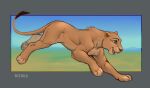  blue_eyes digital_media_(artwork) disney felid female feral fur lion mammal nala_(the_lion_king) nude open_mouth pantherine running simple_background sketch solo tail teeth tgt1512 the_lion_king 