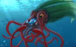  cephalopod coleoid decapodiform duo embrace female feral fish food fruit hug male male/female marine melon mollusk plant playing shock_beast17 stellfish tentacles underwater water 