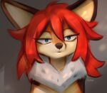  2022 artist_name blue_eyes canid canine digital_media_(artwork) fennec fox fur hair hyilpi ilpion_(hyilpi) light lighting mammal red_hair shaded solo tan_body tan_fur 