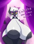  absol albasora_(artist) anthro armwear big_breasts boa_(clothing) bow_accessory breasts clothing female generation_3_pokemon hi_res huge_breasts hyper hyper_breasts legwear neckwear nintendo pokemon pokemon_(species) solo thick_thighs wide_hips yellow_eyes 