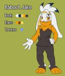  anthro clothing footwear front_view generation_8_pokemon hair hi_res jake_the_raboot jersey lagomorph leporid long_ears mammal mhicky93 model_sheet nintendo pokemon pokemon_(species) rabbit raboot rear_view socks spiky_hair standing stirrup_socks tattoo 