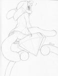  2015 anthro bandai_namco biped black_and_white blush blush_lines bottomless bottomless_male butt clothed clothing digitigrade dragon ear_markings elemental_creature embarrassed exclamation_point eyebrows floppy_ears flora_fauna head_tuft hi_res hybrid jacket jacket_only klonoa_(series) lagomorph leporid looking_at_viewer looking_back looking_back_at_viewer looking_down malachyte male mammal micro monochrome open_clothing open_jacket open_mouth open_topwear partially_clothed paupe_(character) plant rabbit rear_view rodent sciurid simple_background sitting solo topwear tree_squirrel tuft white_background 