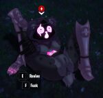  anthro anus bear belt boots bottomless breasts butt claws clothed clothing dazed english_text epic_games eye_scar facial_scar female footwear fortnite fur genitals glowing glowing_eyes grass hi_res hood mammal multicolored_body multicolored_fur nipples nude on_ground plant profanity purple_body purple_ears purple_fur pussy raven_team_leader rock scar sludgecentric solo spiral_eyes straps tail text thick_thighs 