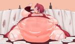  absurdres ange_katrina ange_katrina_(3rd_costume) big_belly body_blush bottle breasts bridal_gauntlets commission commissioner_upload cup dress drinking drinking_glass english_commentary evening_gown fat fat_rolls full_stomach hair_intakes hand_on_own_stomach highres nijisanji plate plate_stack porron red_dress red_hair red_wine sideboob sitting sleeveless sleeveless_dress spread_legs stained_clothes stained_sheets steaming_body stretch_marks sweatdrop torn_clothes triangle_hair_ornament undersized_clothes virtual_youtuber wine_bottle wine_glass yuujin_f 