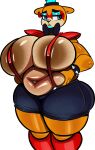 anthro bear big_breasts bottomwear breasts clothing female five_nights_at_freddy&#039;s five_nights_at_freddy&#039;s:_security_breach glamrock_freddy_(fnaf) hi_res isolatedartest machine mammal overweight robot scottgames shorts solo steel_wool_studios suspenders 