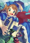  alice_(alice_in_wonderland) alice_(alice_in_wonderland)_(cosplay) alice_in_wonderland aqua_eyes blue_dress coat cosplay crown dress ensemble_girls! giant giantess glasses green_coat hat hisayoshi_(hisa) hoshiumi_koyoi kijishi_sumire kodama_ichika light_brown_hair long_hair long_sleeves looking_at_another mad_hatter_(alice_in_wonderland) mad_hatter_(alice_in_wonderland)_(cosplay) purple_eyes purple_hair queen_of_hearts_(alice_in_wonderland) queen_of_hearts_(alice_in_wonderland)_(cosplay) red_dress tearing_up top_hat 