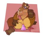  accessory anal anal_masturbation anal_penetration anthro balls bear belly bodily_fluids bow_(feature) bow_accessory brown_bear butt chubby_anthro chubby_male cum ejaculation furgonomics genital_fluids genitals hi_res humanoid_genitalia humanoid_penis looking_pleasured male mammal masturbation mockthebear nasties95 object_in_ass open_mouth paws penetration penis sex_toy sex_toy_in_ass sex_toy_insertion solo solo_focus tail tail_accessory teeth thick_thighs ursine 