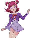 1girl :o commentary fpminnie1 hair_ornament highres looking_at_viewer medium_hair open_mouth pink_eyes pink_hair precure school_uniform simple_background sketch solo standing symbol-only_commentary white_background yes!_precure_5 yes!_precure_5_gogo! yumehara_nozomi 