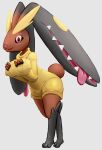  ambiguous_gender clothing feral fusion generation_3_pokemon generation_4_pokemon humanoid lagomorph lopunny mammal mawile nintendo nodoph open_mouth pokemon pokemon_(species) pokemon_fusion solo sweater tongue tongue_out topwear 